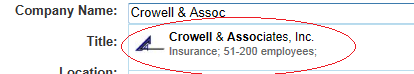 Input Crowell & Associates, Inc. next to Company Name